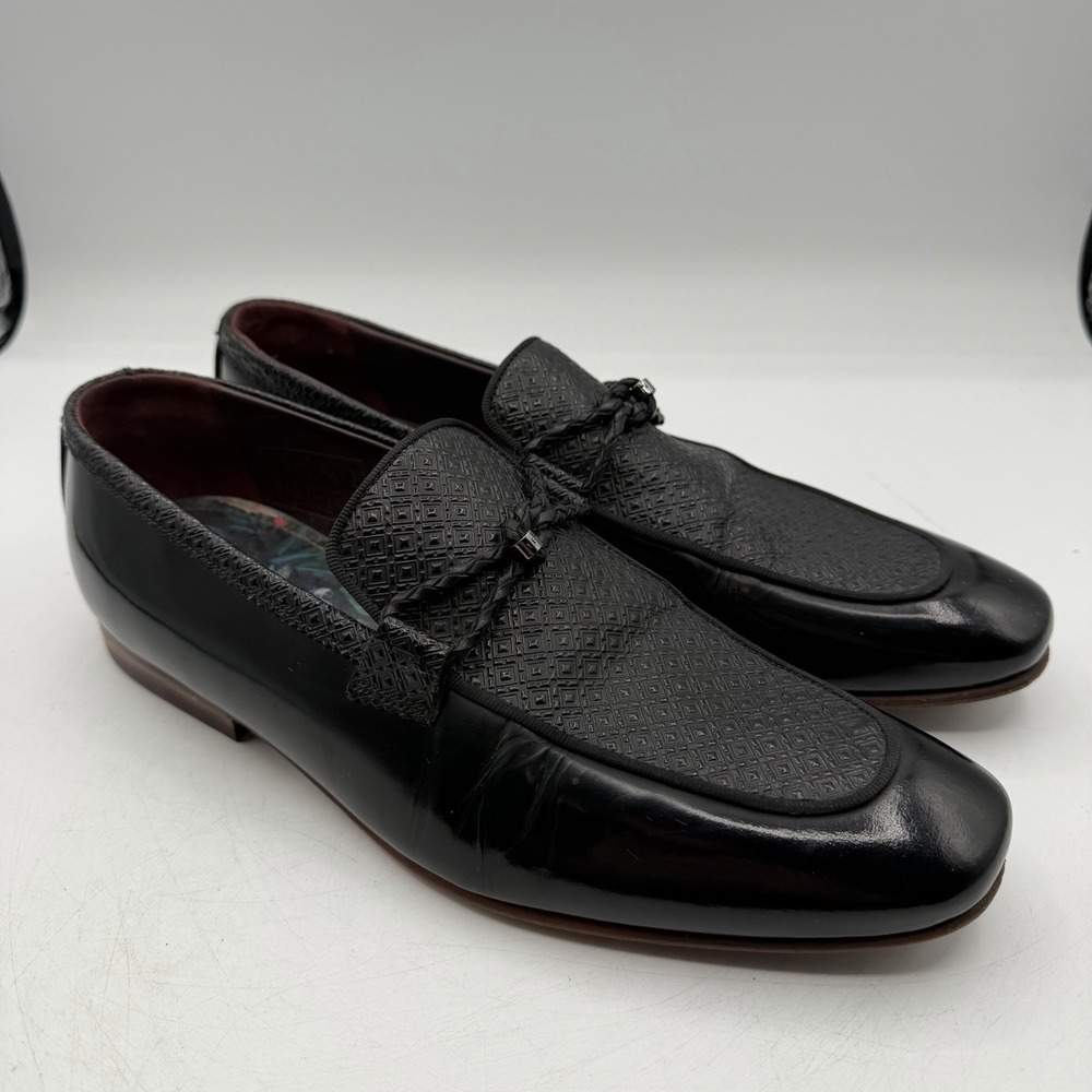 Ted Baker London Sibbal Loafers Mens Sz US 9 Black Leather Slip On Dress Shoes